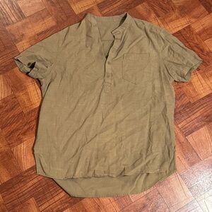 Men's Casual Olive Green Shirt